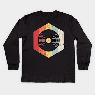 Retro 70s Vinyl Record Icon Kids Long Sleeve T-Shirt